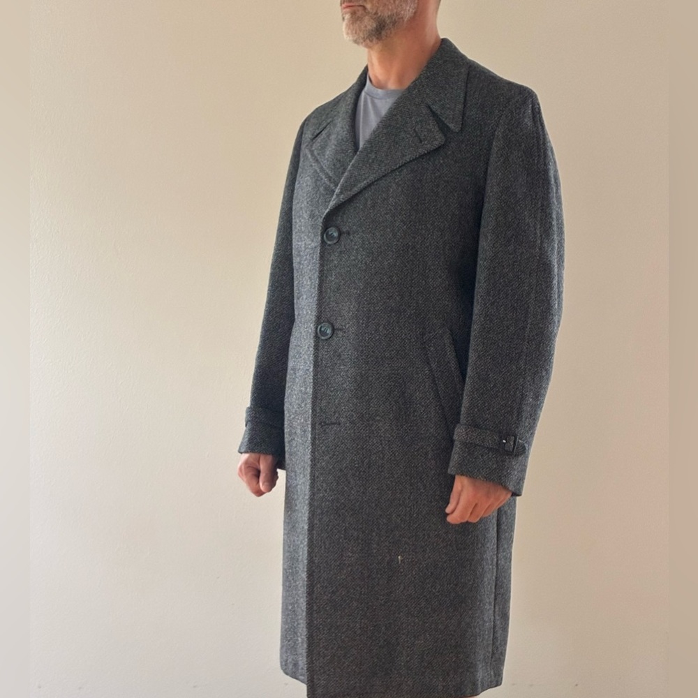 Hickey Freeman Charcoal Trench Coat - Picture 2 of 10